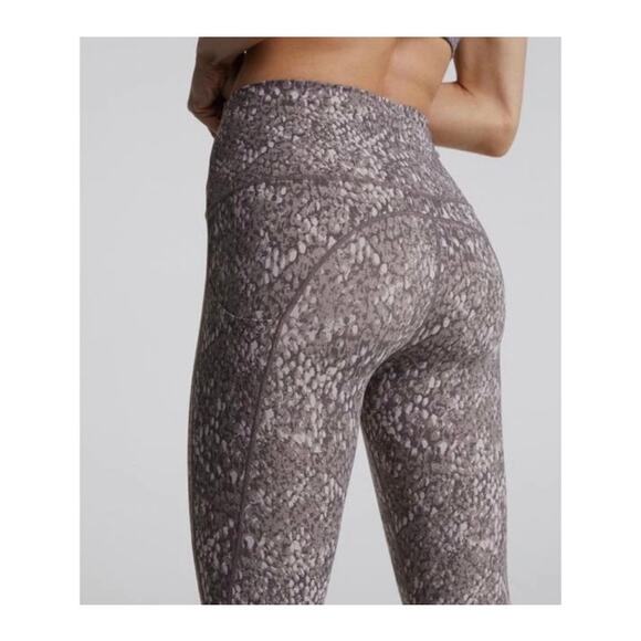 VARLEY Sz S Let's Go Leggings High-Rise Pocket Shadow Blush Snakeskin Print - Picture 2 of 16